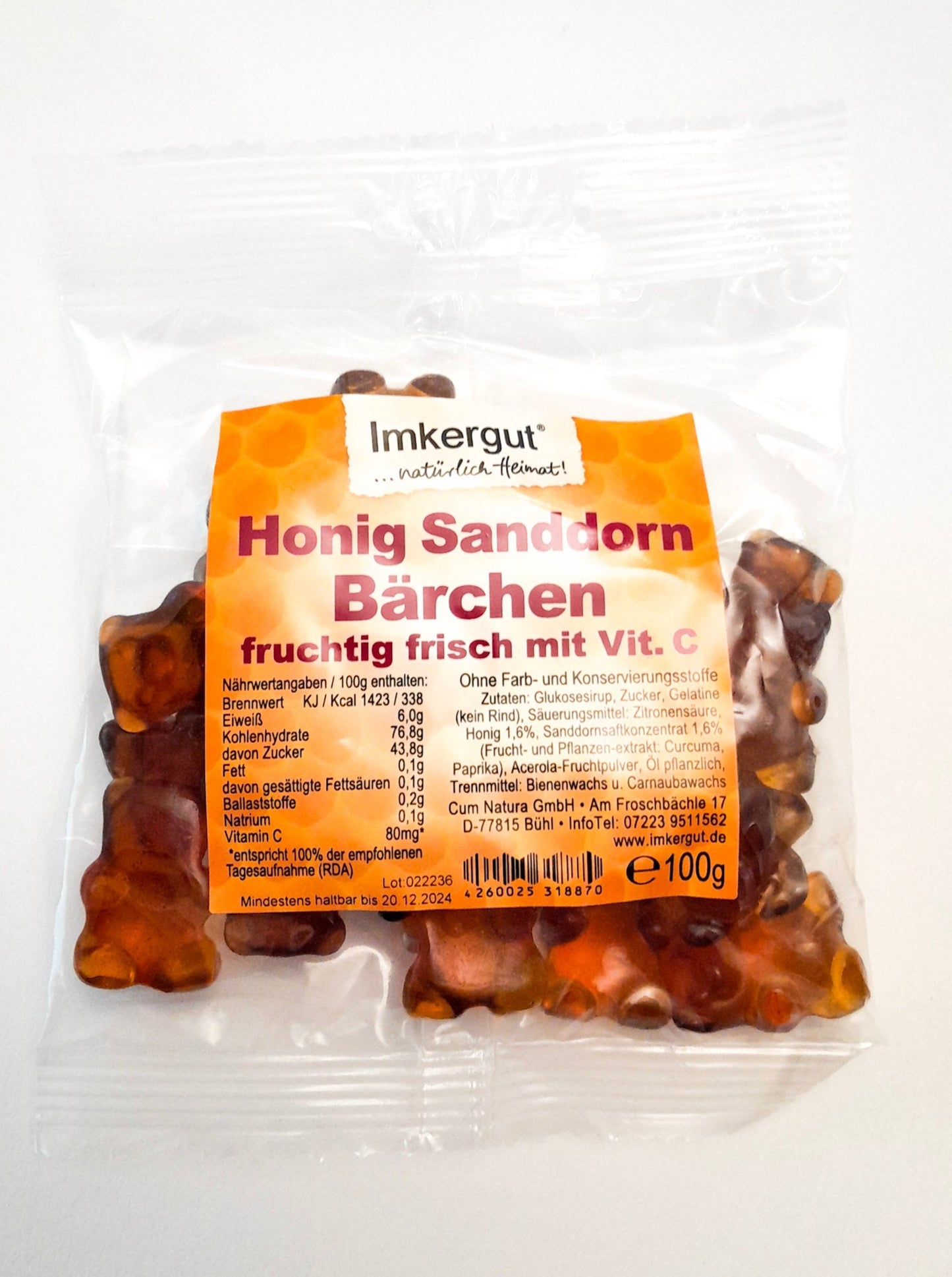 Honig Sanddorn Bären 100g Beutel