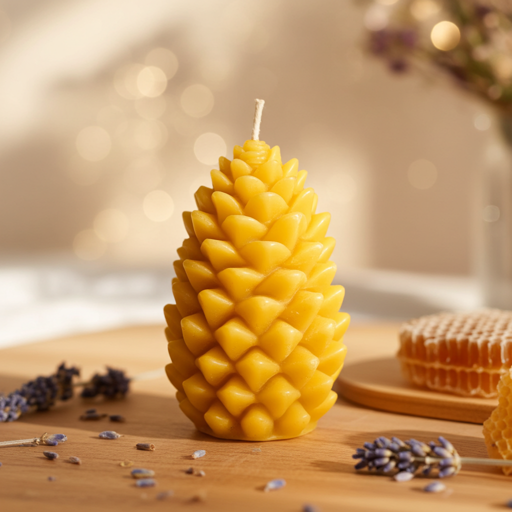 Bienenwachskerze - großer Zapfen