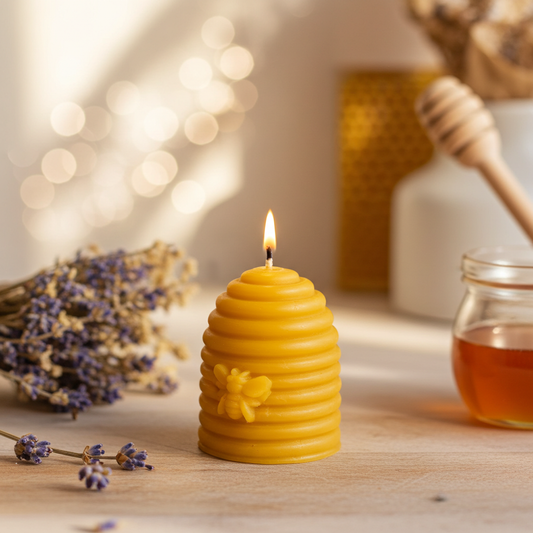 Bienenwachskerze - kleiner Bienenkorb