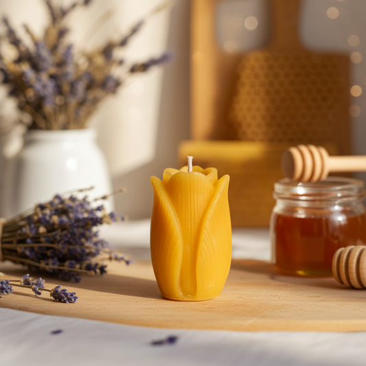 Bienenwachskerze - kleine Tulpe