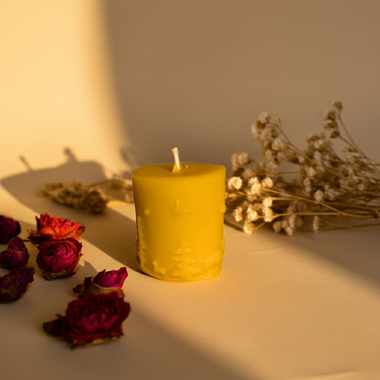 Bienenwachskerze - Hirsche im Wald