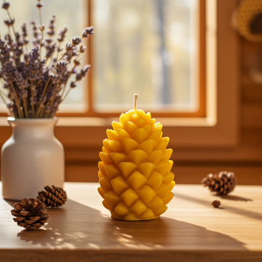 Bienenwachskerze - großer Zapfen